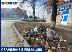 Территория возле магазина "DNS сервис" в Таганроге превратилась в помойку